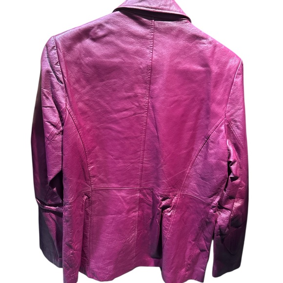 Metro style maroon leather  Jacket - Picture 2 of 3